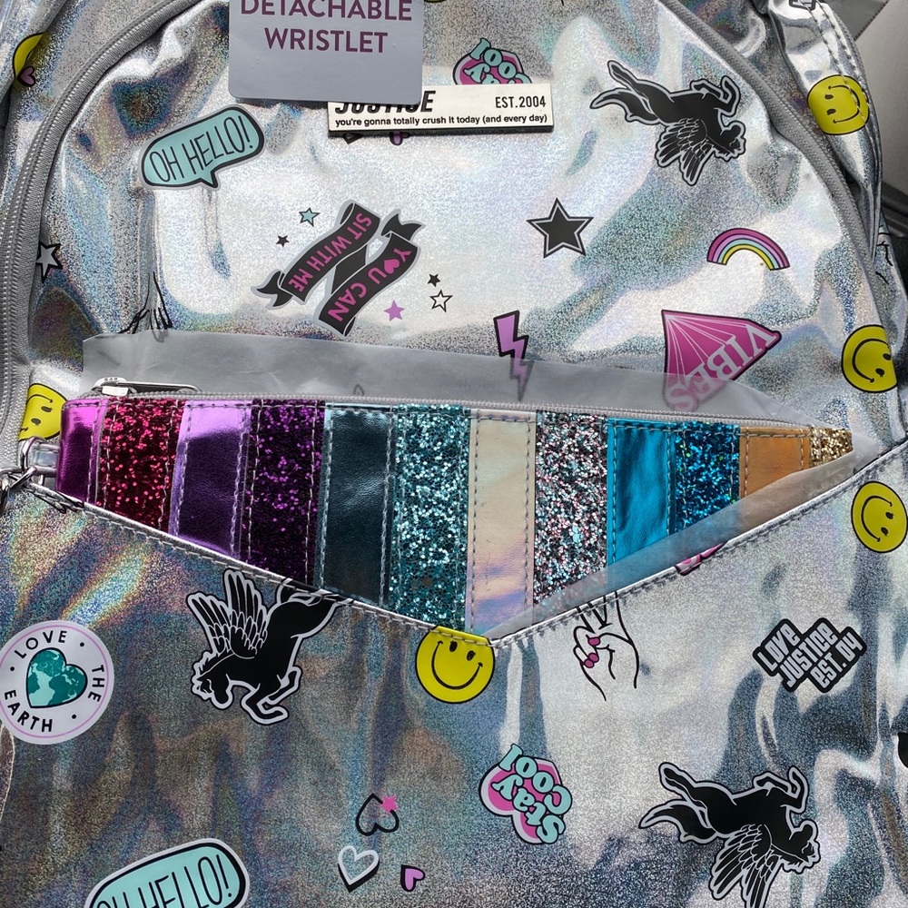 Beautiful Glam Justice Bookbag with Wristlet